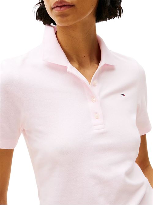 Polo donna rosa in cotone Tommy Hilfiger | WW0WW43225TOG